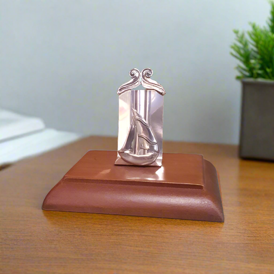 Sailboat Desk business card holder display in sterling silver - ELEFTHERIOU EL