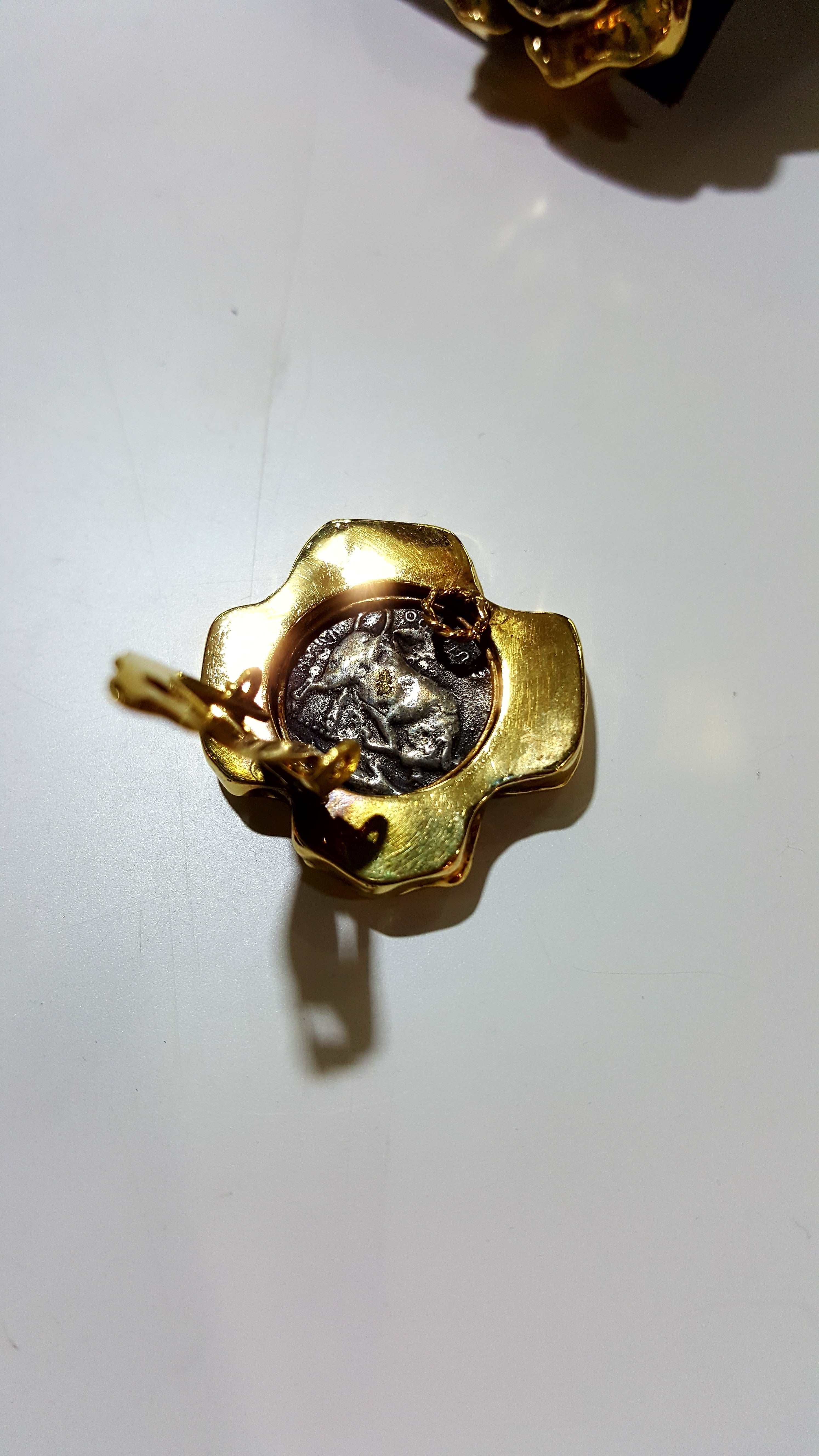 Silver Coin Earrings, Thourions Coin, Ancient Greek coin, Handmade Earring, Gold 18k earring, Ancient Greek Coin earring, Greek Jewelry - Dinos-Virginia