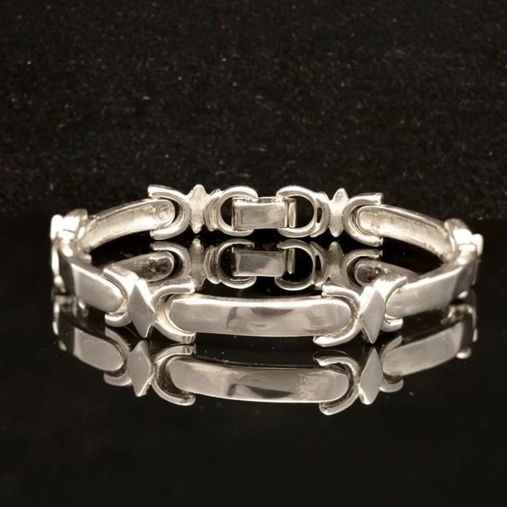 Sterling Silver Handmade Greek Bracelet, Timeless Design, Quality Craftsmanship (B-132)