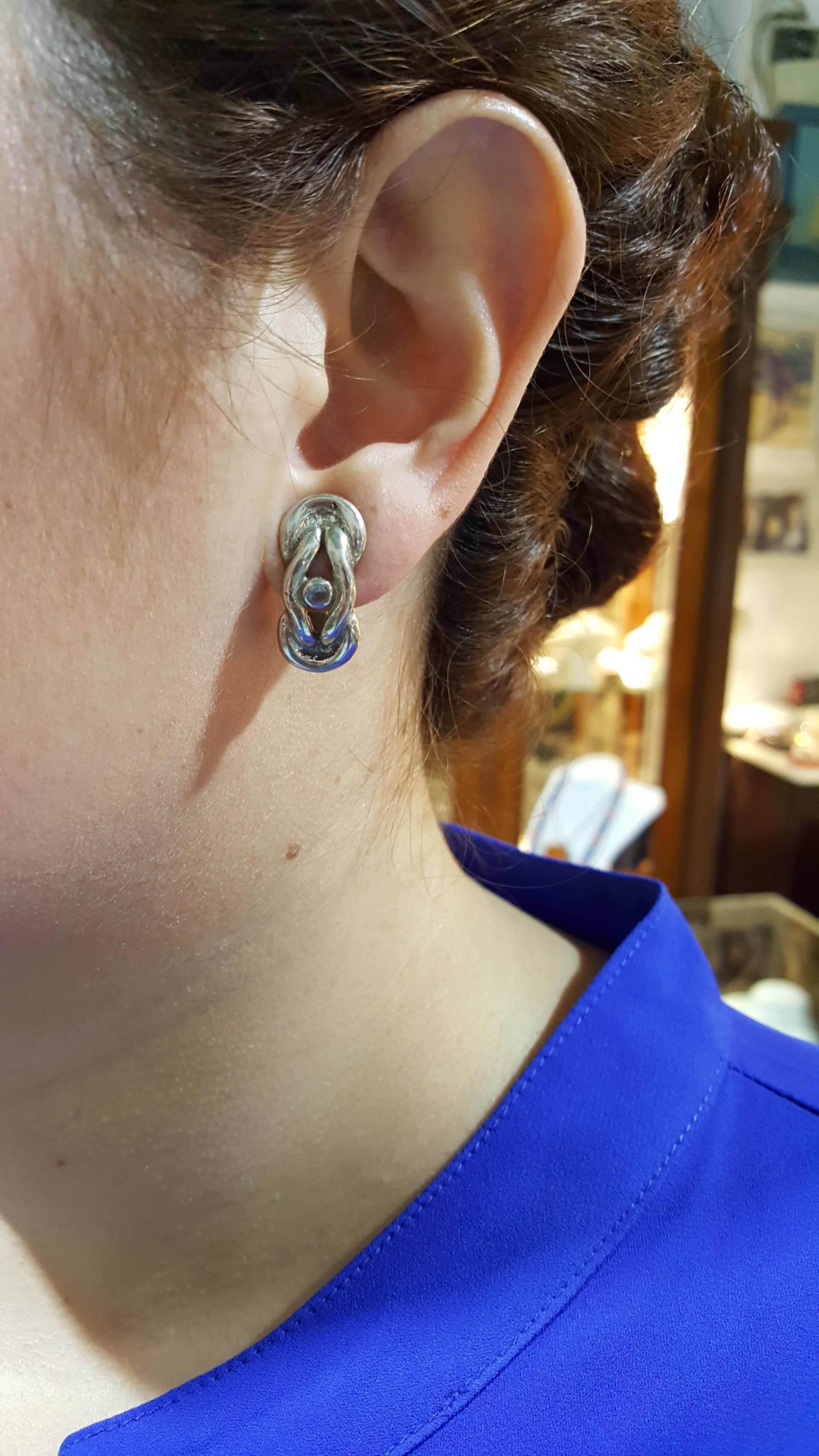 Sterling Silver Knot Earrings, Love Earrings (AG-04) - ELEFTHERIOU EL