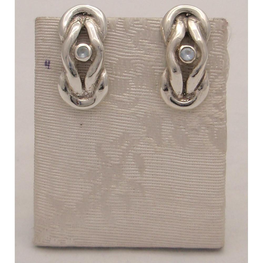 Sterling Silver Knot Earrings, Love Earrings (AG-04) - ELEFTHERIOU EL