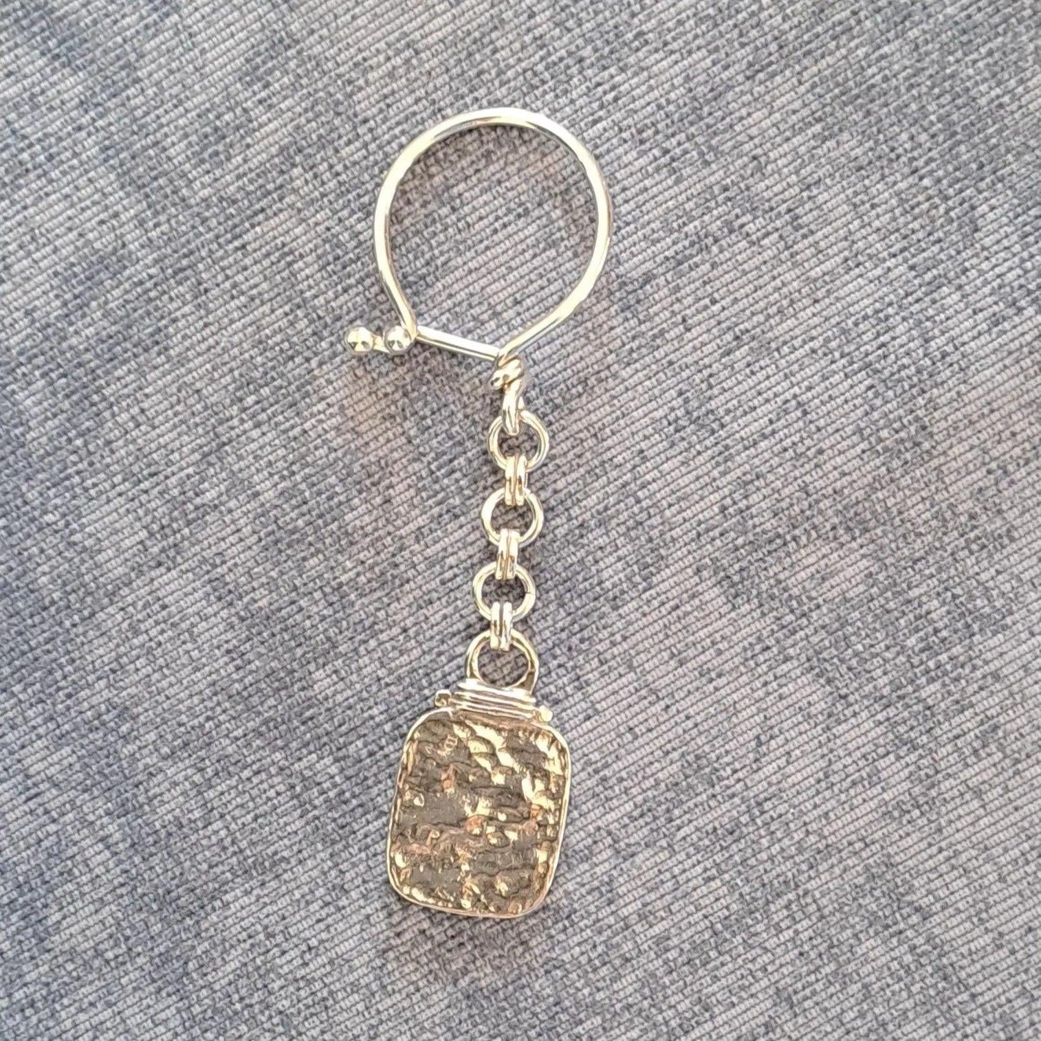 Sterling Silver Minoan Dolphins Keyring, Greek Handmade Keychain (MP-12)