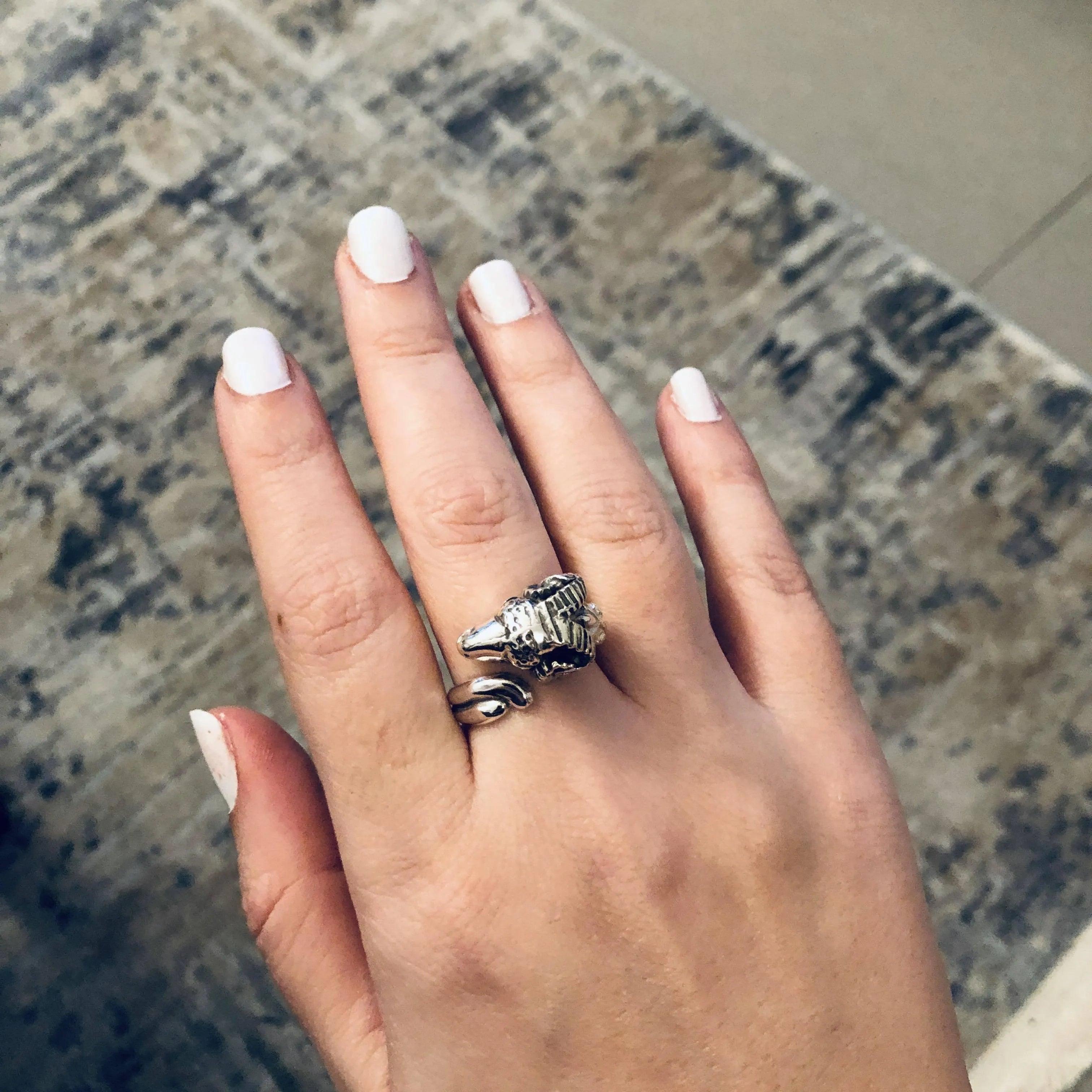Sterling Silver Ram Head Ring, Ancient Greek Inspired Handcrafted Jewelry (DT-91)