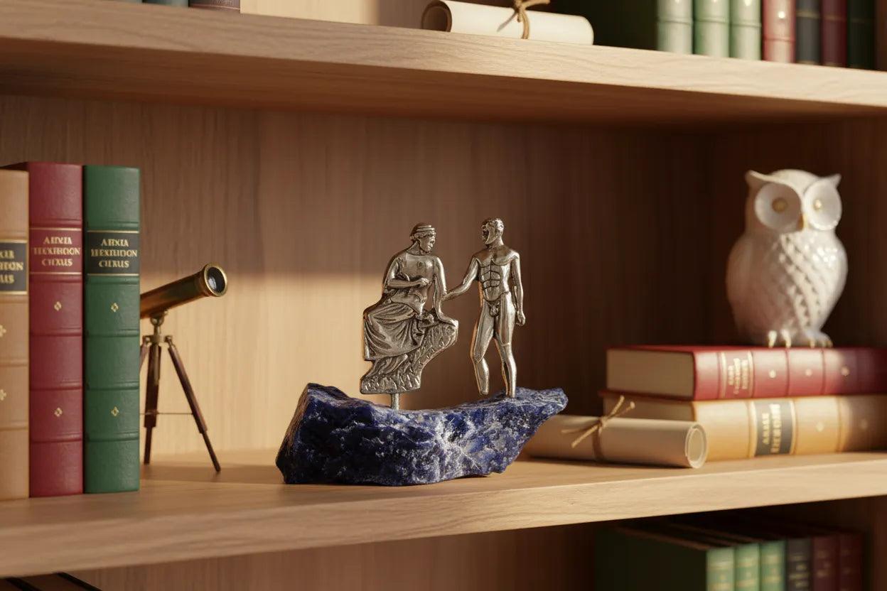 The Stymphalian hens Metope - Greek Statue Figure in Sterling Silver (A-42-1)