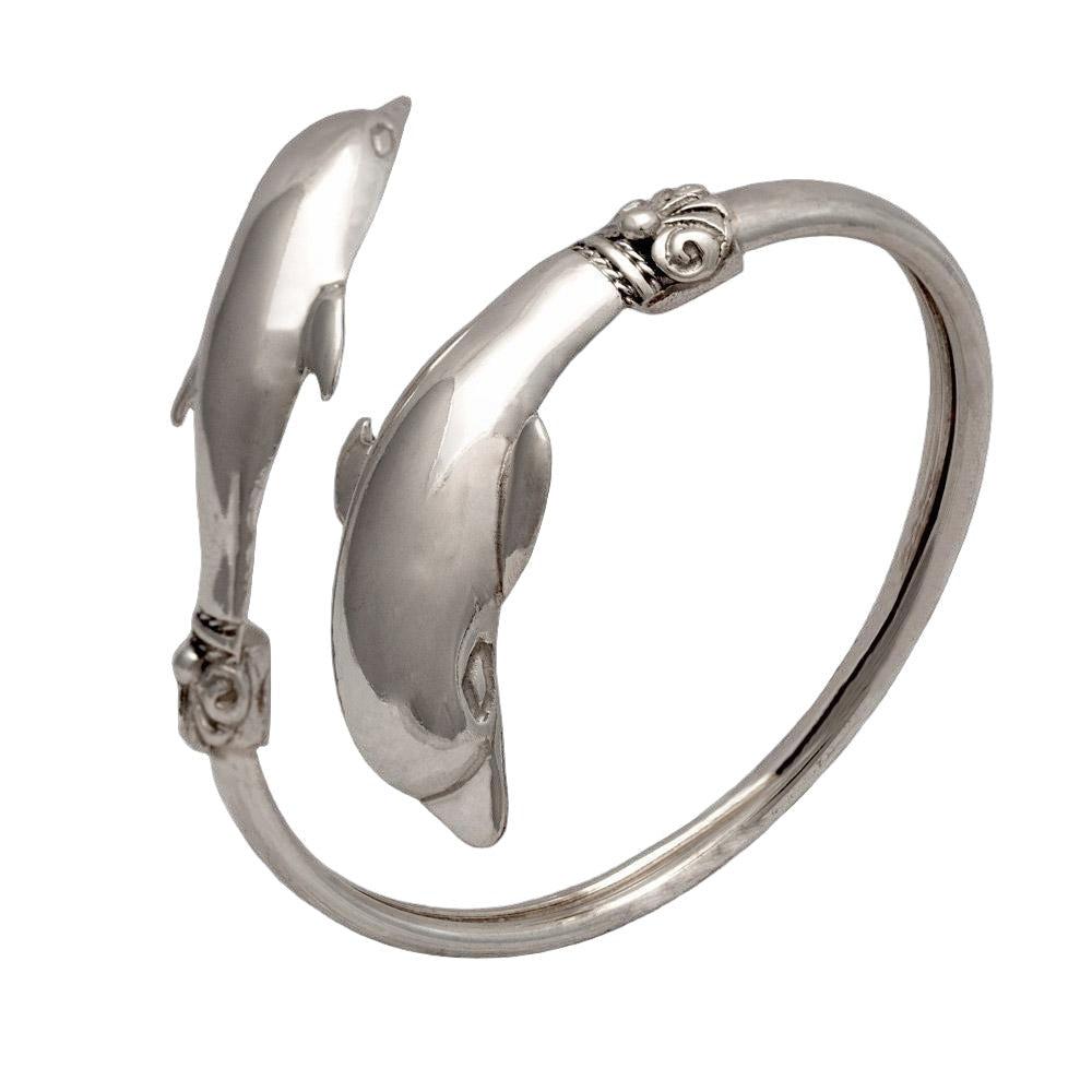 Two Headed Minoan Dolphins Torc Bangle, Minoan Bracelet