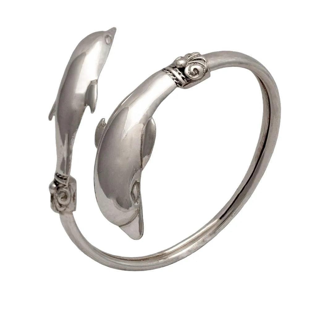 Two Headed Minoan Dolphins Torc Bangle, Minoan Bracelet