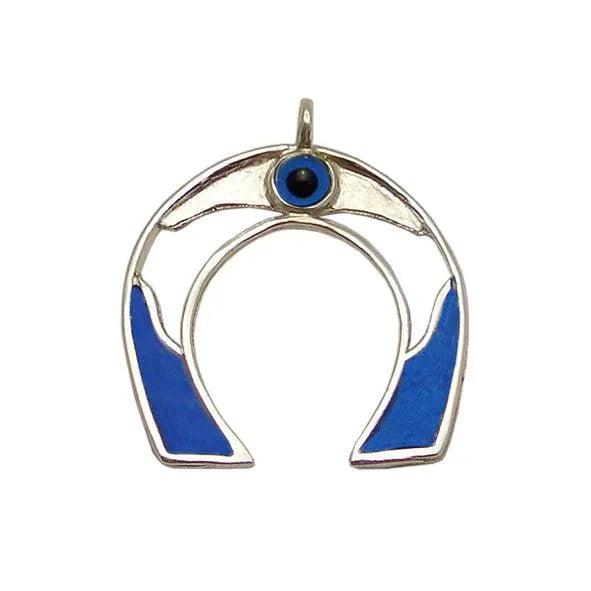 Evil Eye Charm on a tassel, House decoration, holiday decor, welcome gift, silver charm, Lucky petal Charm