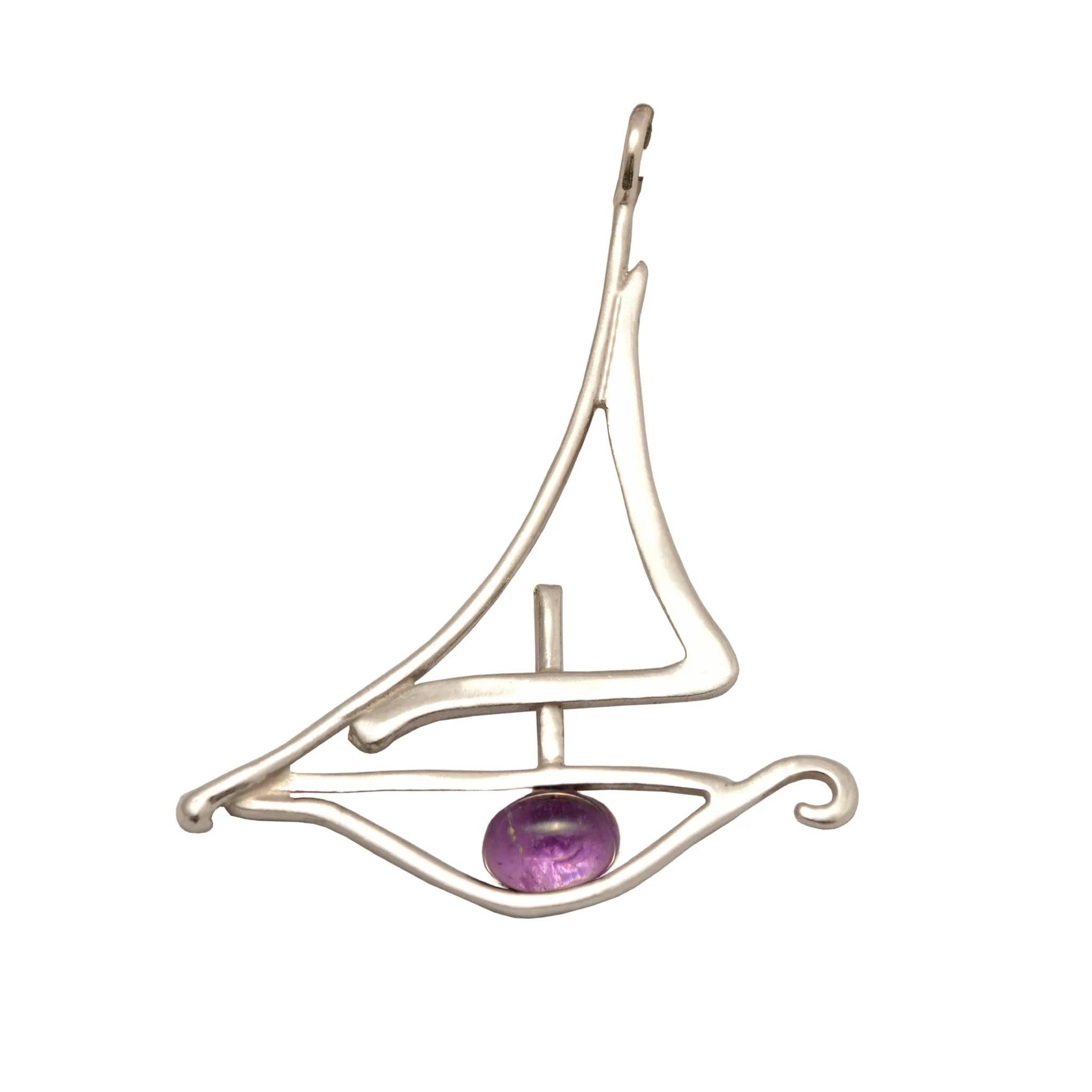 Evil Eye Charm on a tassel, House decoration, holiday decor, welcome gift, silver charm, Sailboat Charm