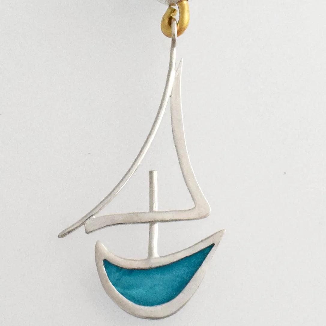 Evil Eye Charm on a tassel, House decoration, holiday decor, welcome gift, silver charm, Sailboat Charm