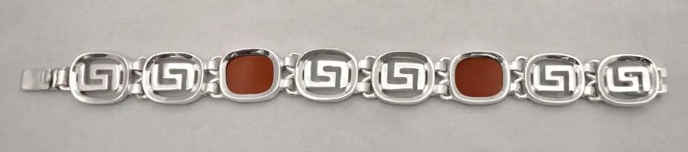 Greek Key Meander Bracelet in Sterling Silver (B-67)