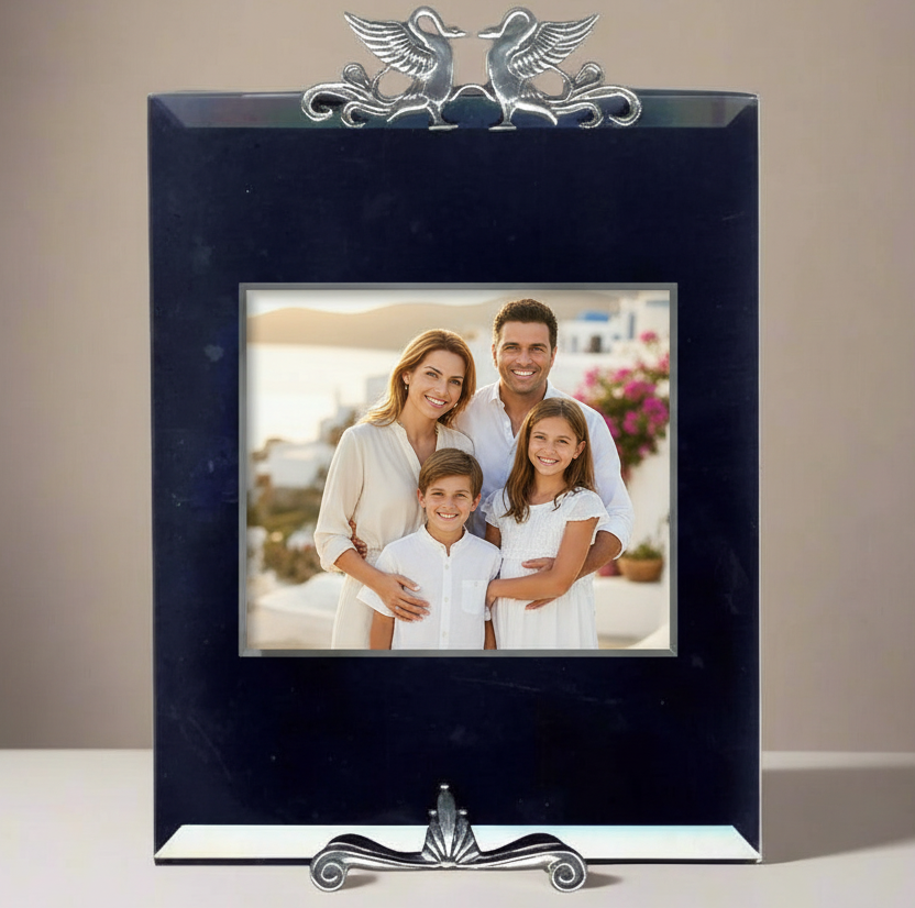 Greek Traditional Bronze Silver Plated Picture Frame (A-71)