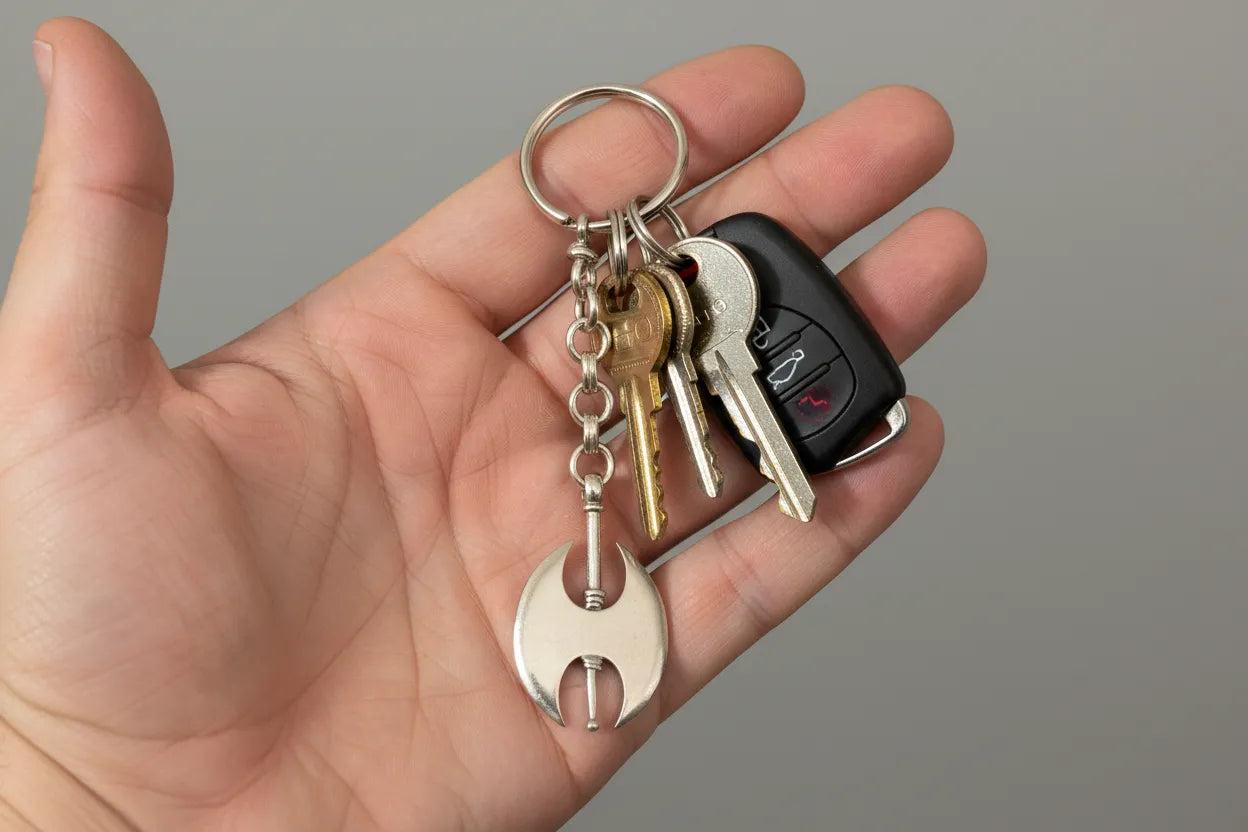 Hand Axe Keyring, silver keychain, men's gift, handmade keychain (MP-13)