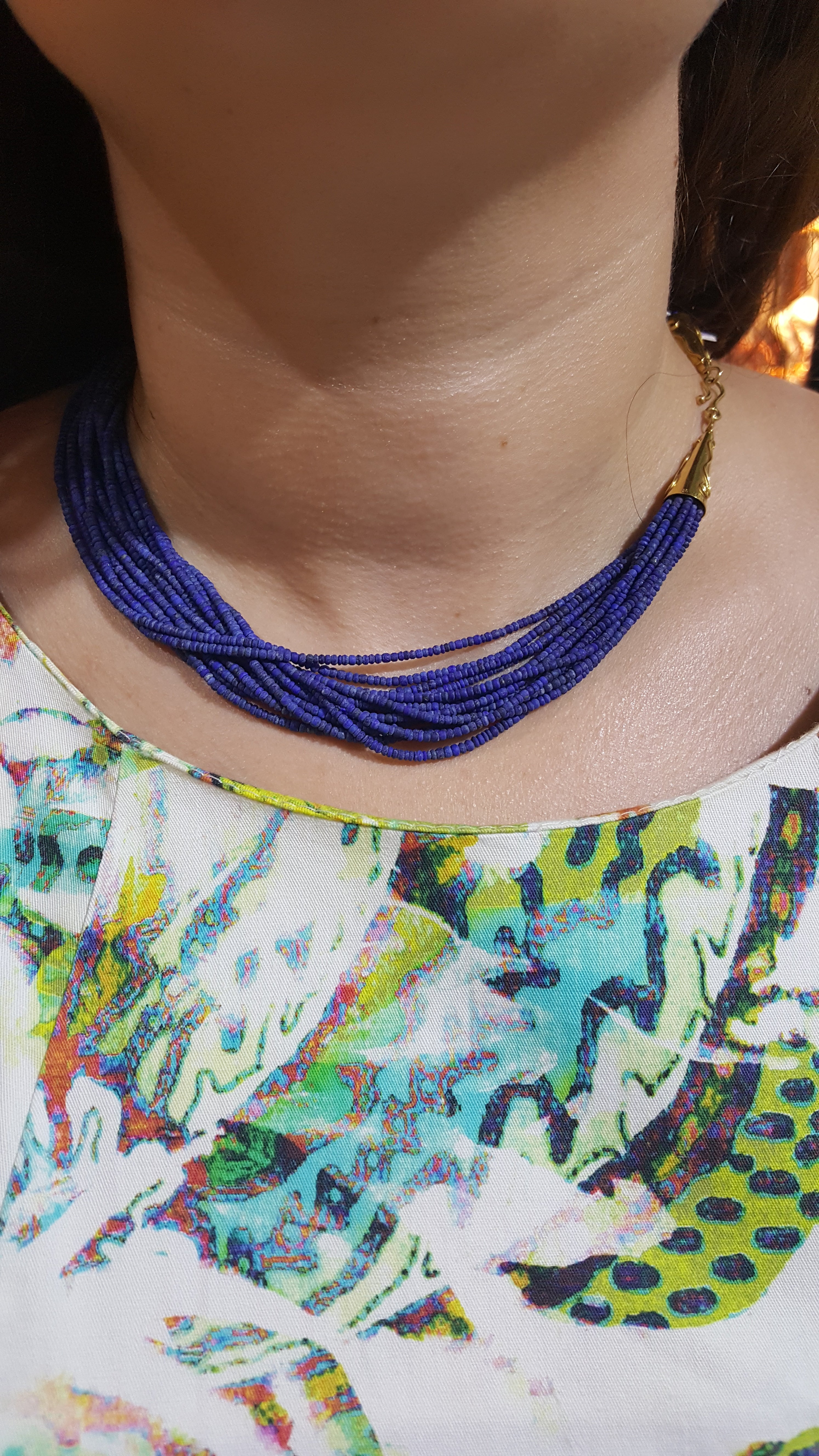 Necklace with Lapis Lazuli & Gold 18k clasp