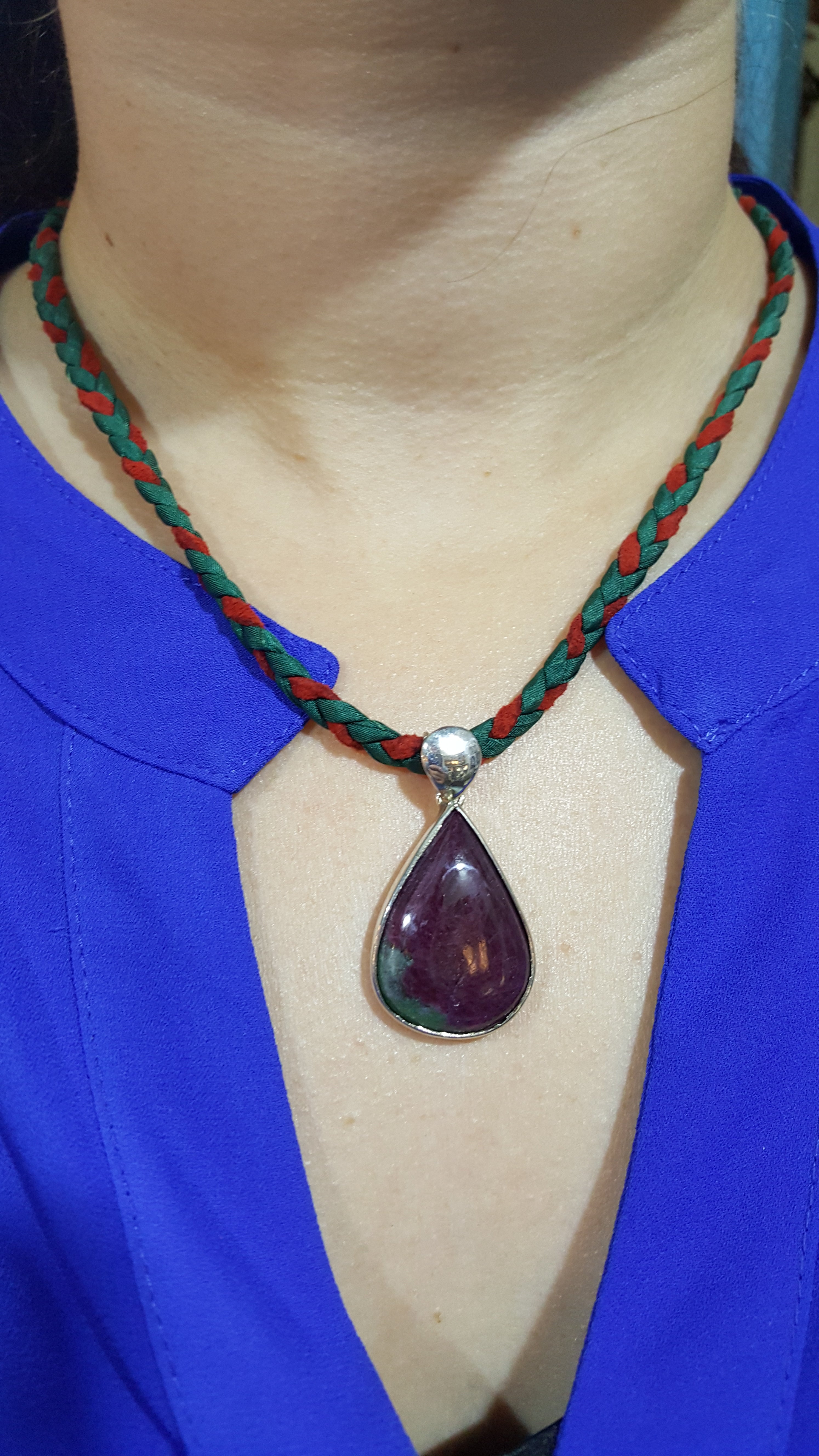 Pendant in Sterling silver with Diopside Stone