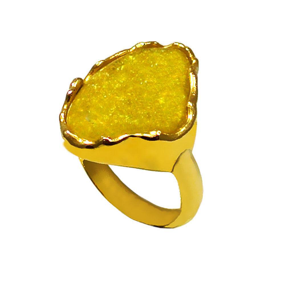 Ring in 18k Gold with a raw Citrine (B-42)