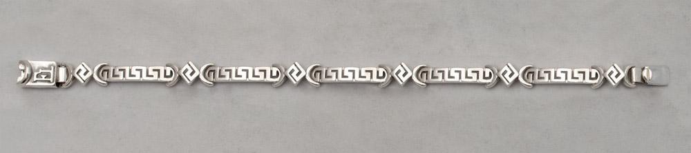 Greek Key Meander Bracelet in Sterling Silver (B-51)