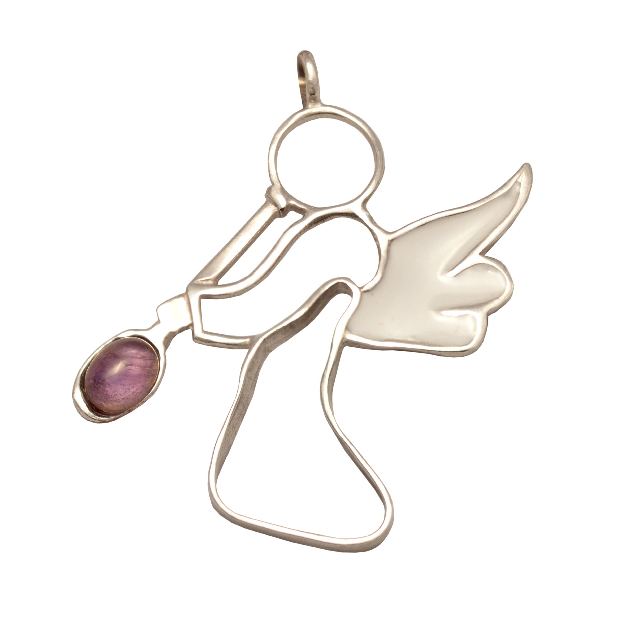 Angel Charm on plexiglass, silver charm with bronze leaves, home decor, gift idea, charm favor (PX-13)