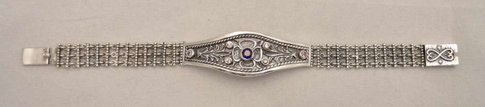Byzantine handmade Bracelet in Sterling Silver with zircon (B-21)