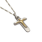 Christening Cross 925 Sterling Silver with 14k Gold Elements (STS-05)
