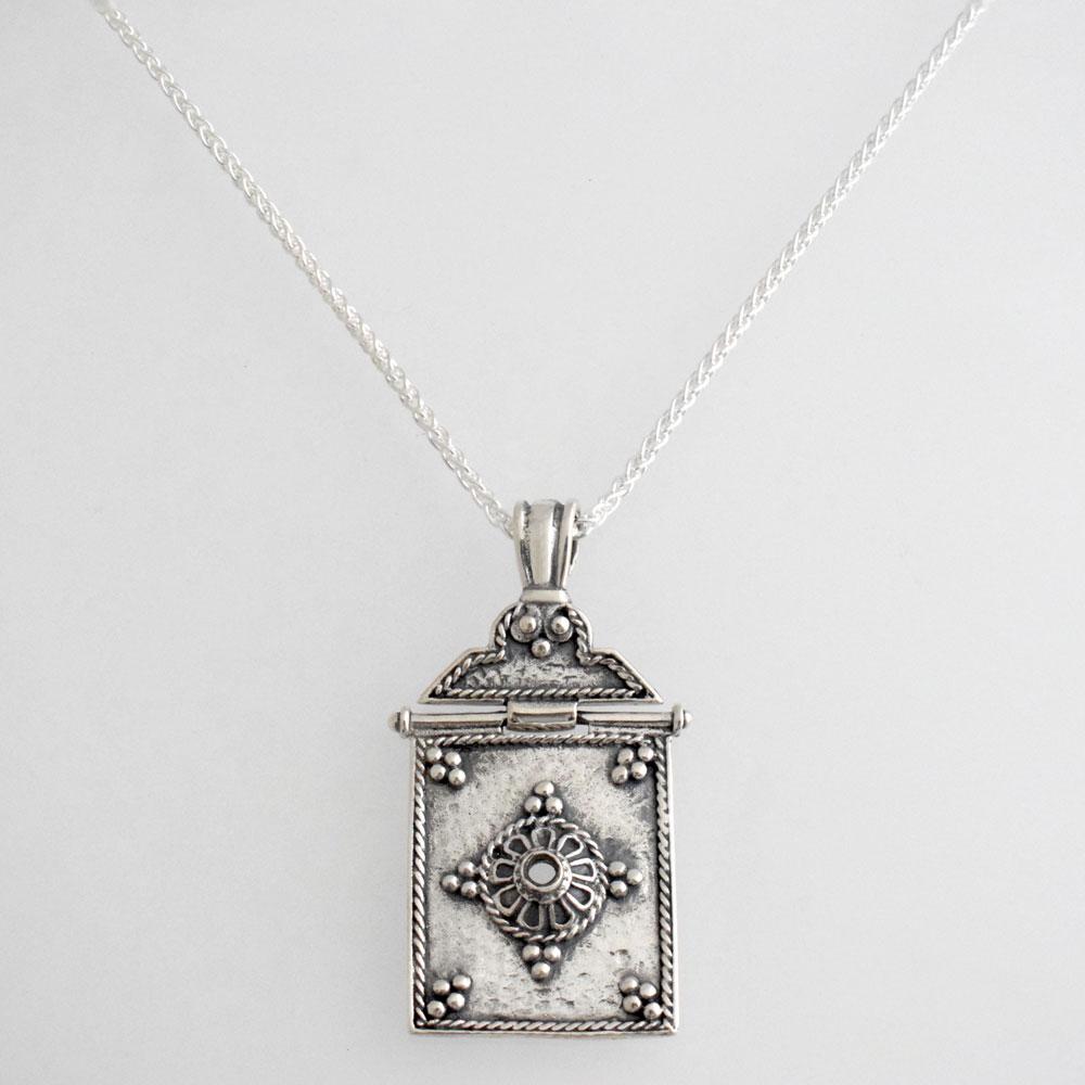 Greek Jewelry, Byzantine Sterling silver Pendant, Solid silver Pendant, Zircon Pendant (PE-81)
