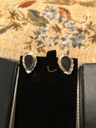 Greek Jewelry, Sterling silver Earrings, Solid silver Earrings, Greek Earrings, Raw Onyx Earrings