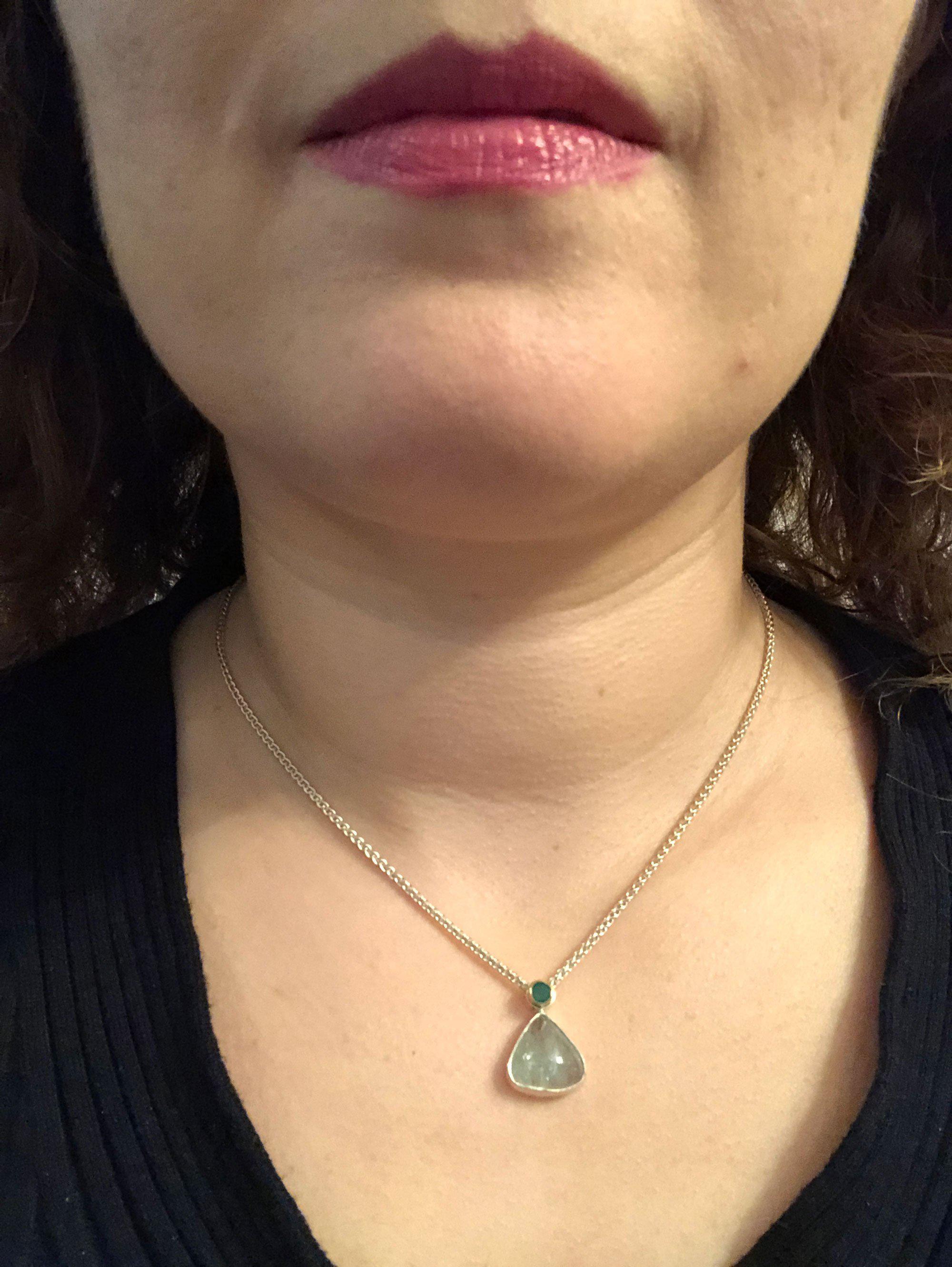 Greek Jewelry, Sterling silver Pendant, Solid silver Pendant, Greek Pendant, Emerald Fluorite Pendant, Aqua Marine pendant