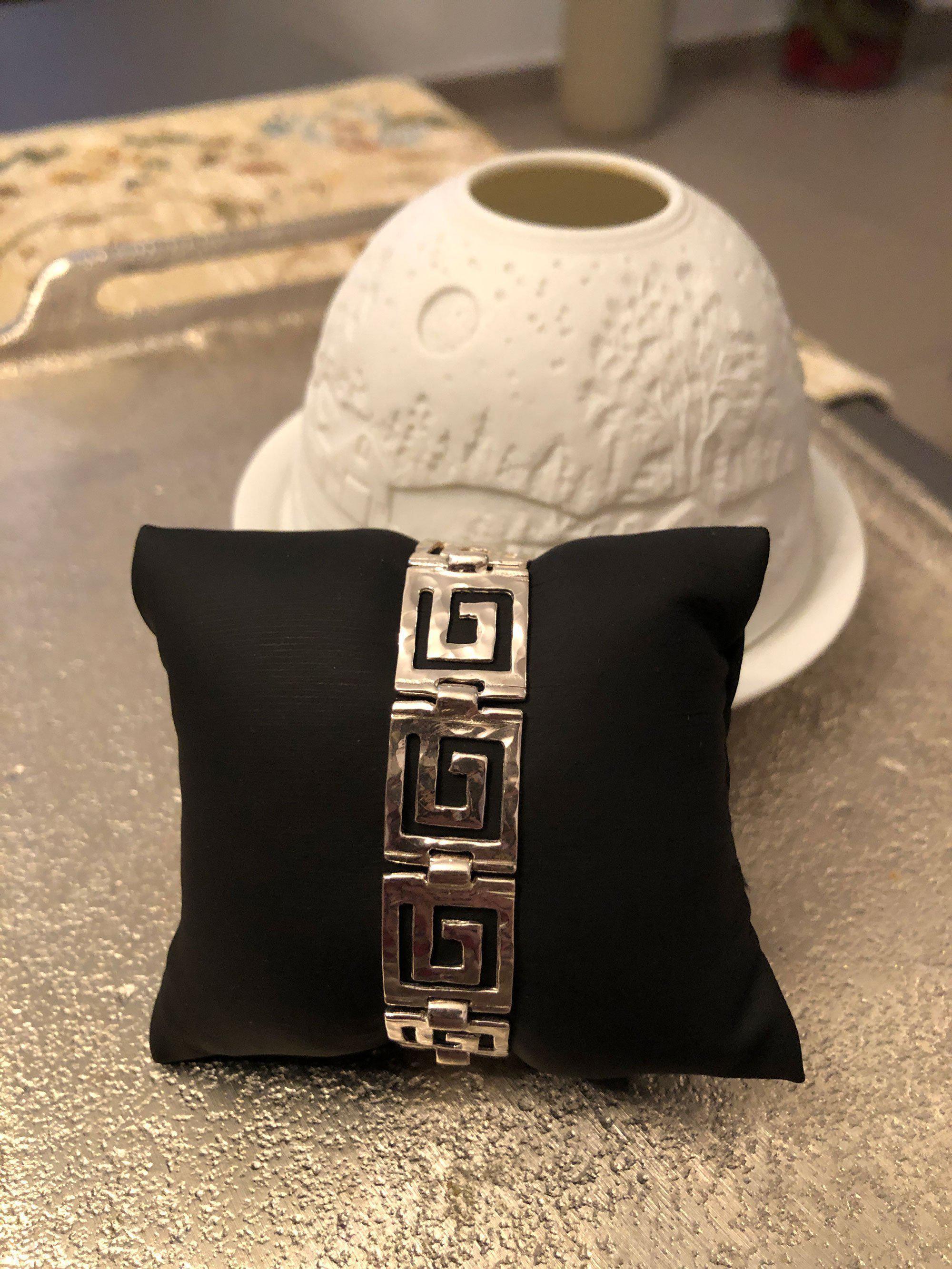 Greek Key Meander Bracelet in sterling silver (B-101)