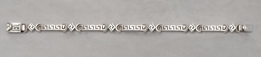 Greek Key Meander Bracelet in Sterling Silver (B-51)