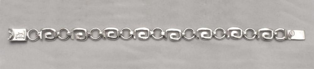 Greek Key Meander Bracelet in Sterling Silver (B-56)