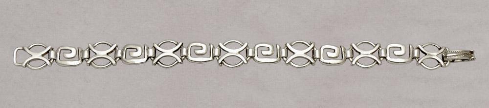 Greek Key Meander Bracelet in Sterling Silver (B-57)