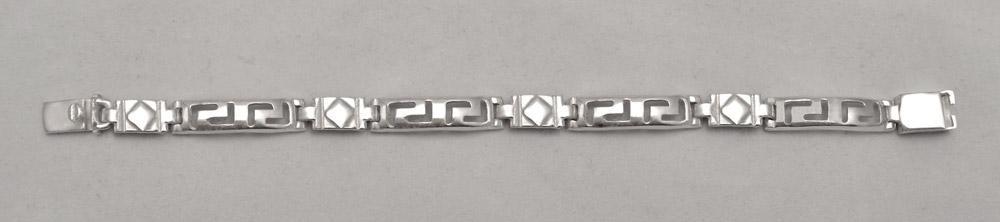 Greek Key Meander Bracelet in Sterling Silver (B-58)