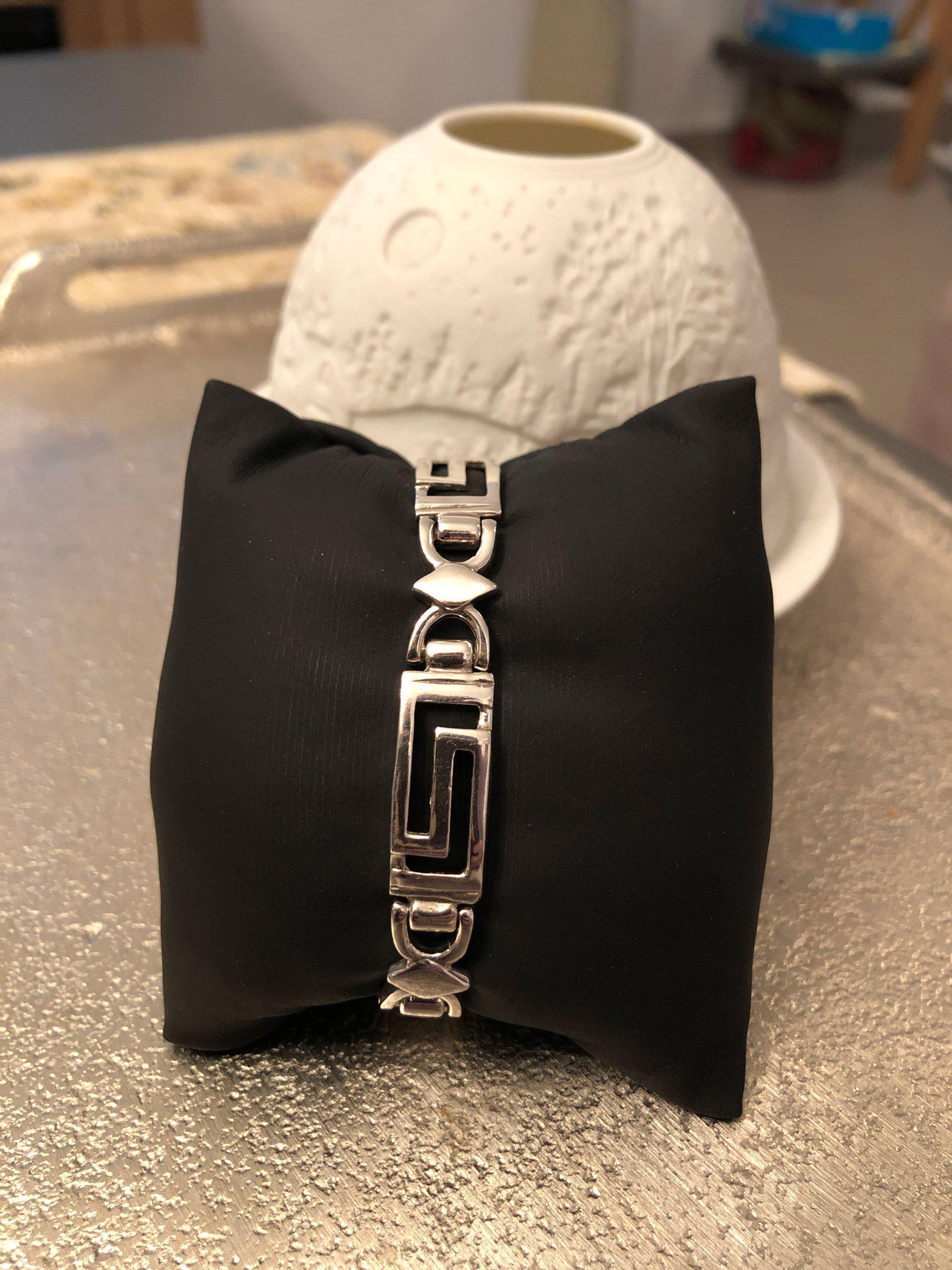 Greek Key Meander Bracelet in Sterling Silver (B-59)