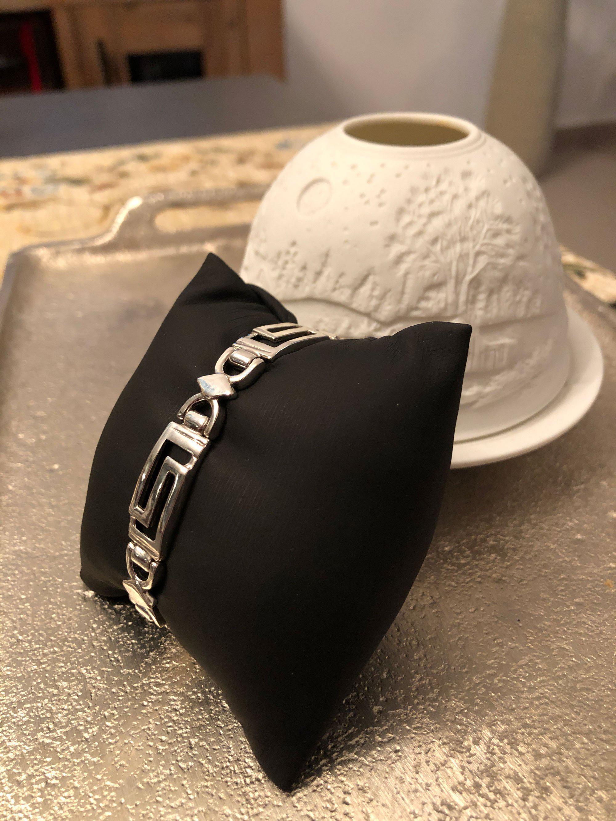 Greek Key Meander Bracelet in Sterling Silver (B-59)