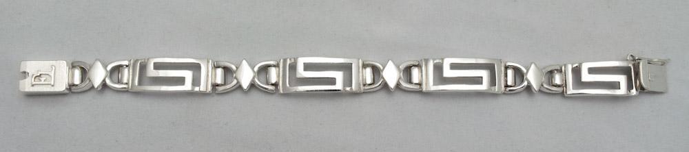Greek Key Meander Bracelet in Sterling Silver (B-59)