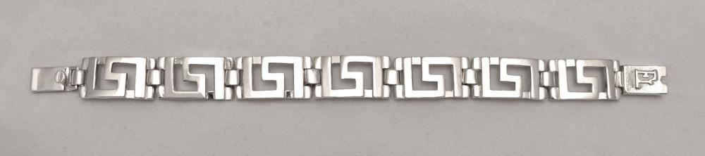 Greek Key Meander Bracelet in Sterling Silver (B-61)