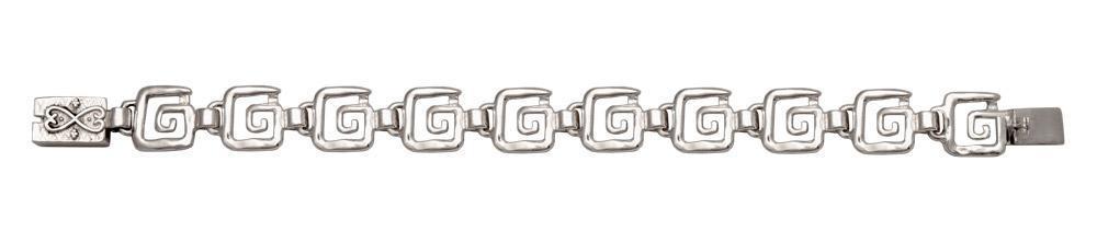 Greek Key Meander Bracelet in Sterling Silver (B-62)