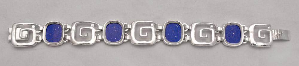 Greek Key Meander Bracelet in Sterling Silver (B-68)
