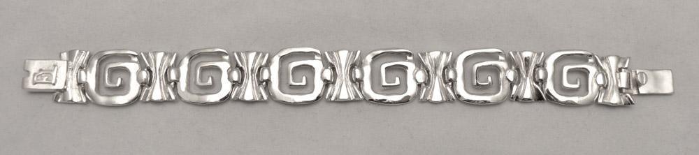 Greek Key Meander Bracelet in Sterling Silver (B-69)