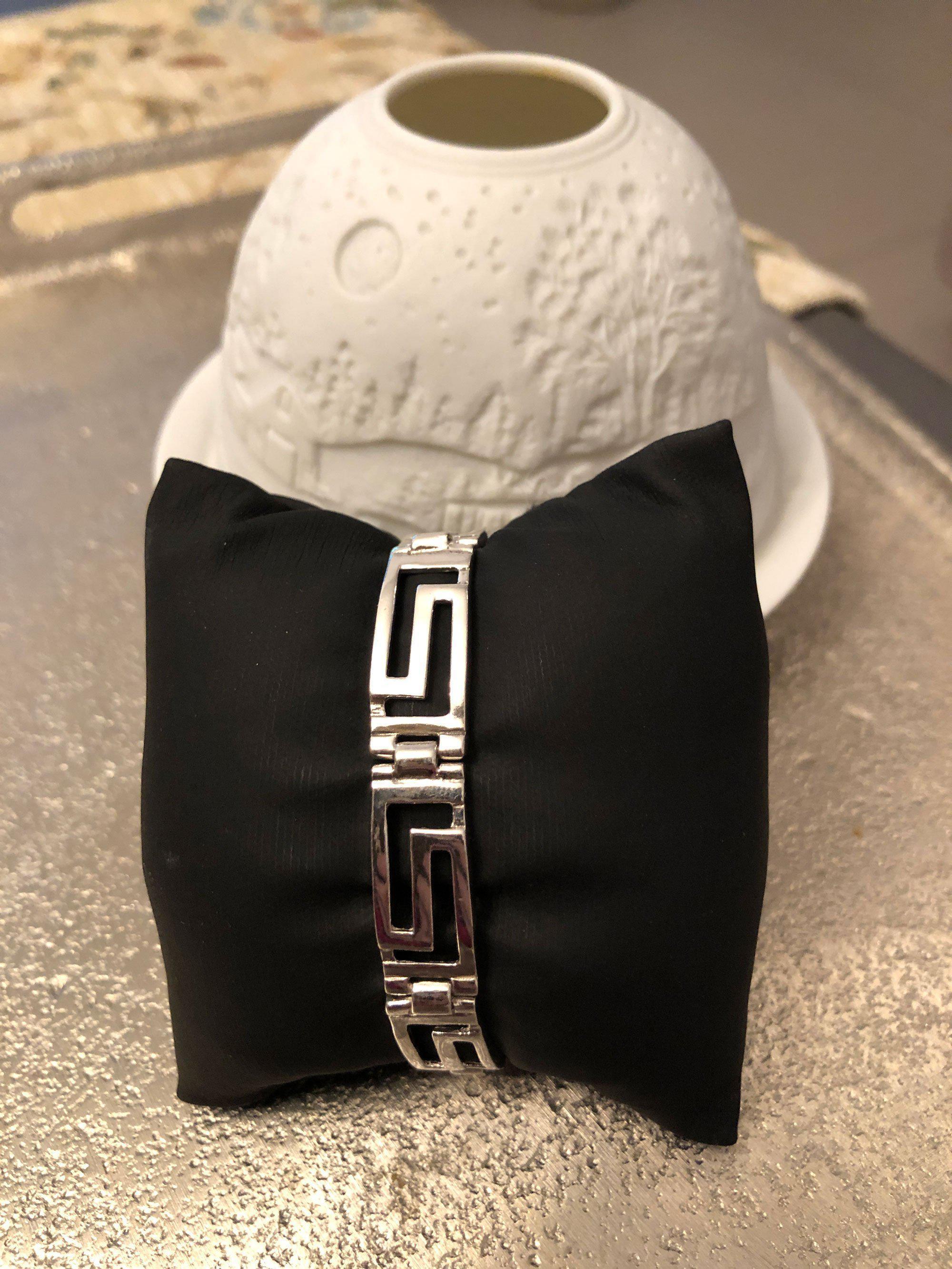 Greek Key Meander Bracelet in Sterling Silver (B-86)