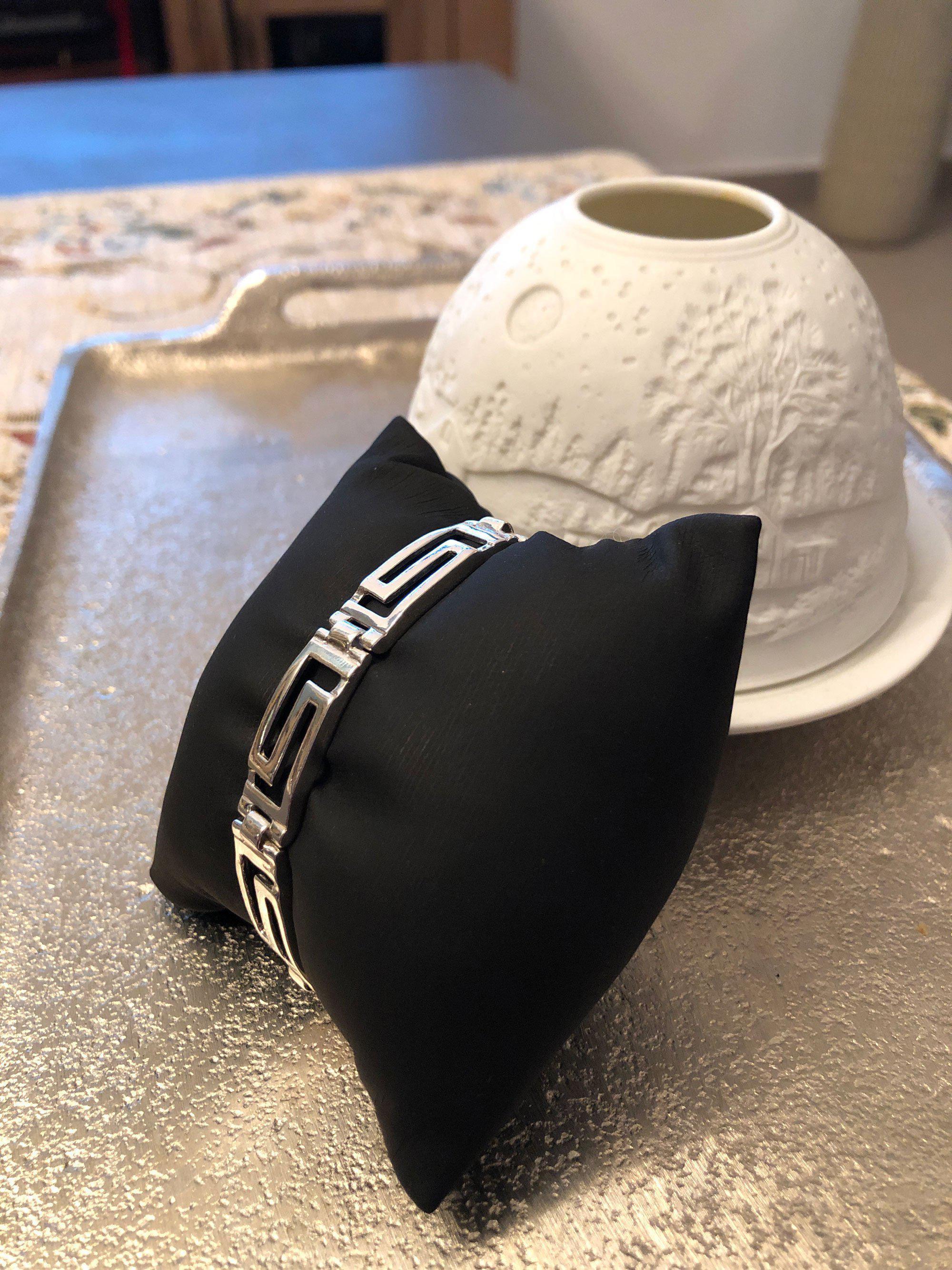 Greek Key Meander Bracelet in Sterling Silver (B-86)