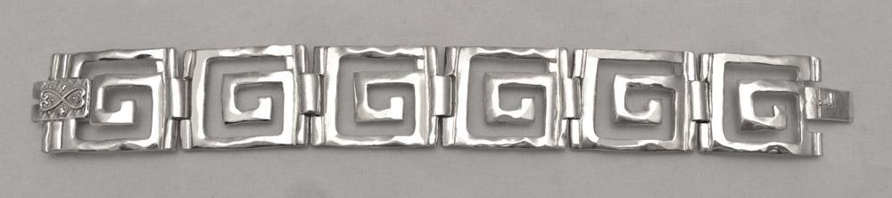 Greek Key Meander Bracelet in Sterling Silver (B-97)
