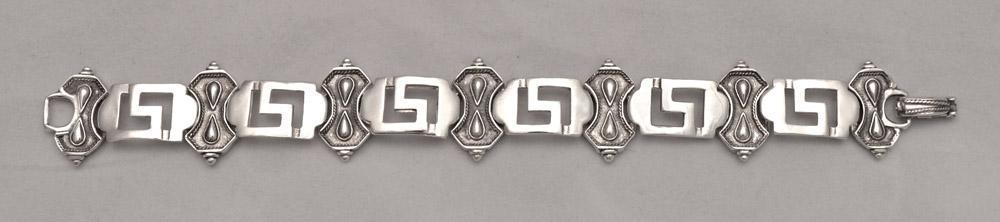 Greek Key Meander Bracelet in Sterling Silver (B-98)