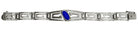 Greek Key Meander Bracelet in Sterling Silver with lapis lazuli (B-71)