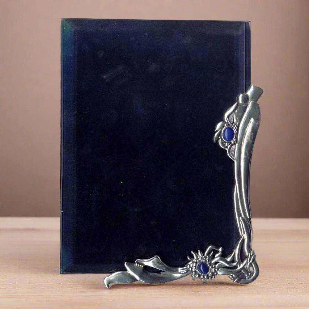 Greek Traditional Lapis Lazuli Bronze Silver Plated Picture Frame (A-66) - ELEFTHERIOU EL