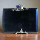 Greek Traditional Lapis Lazuli Bronze Silver Plated Picture Frame (A-67)