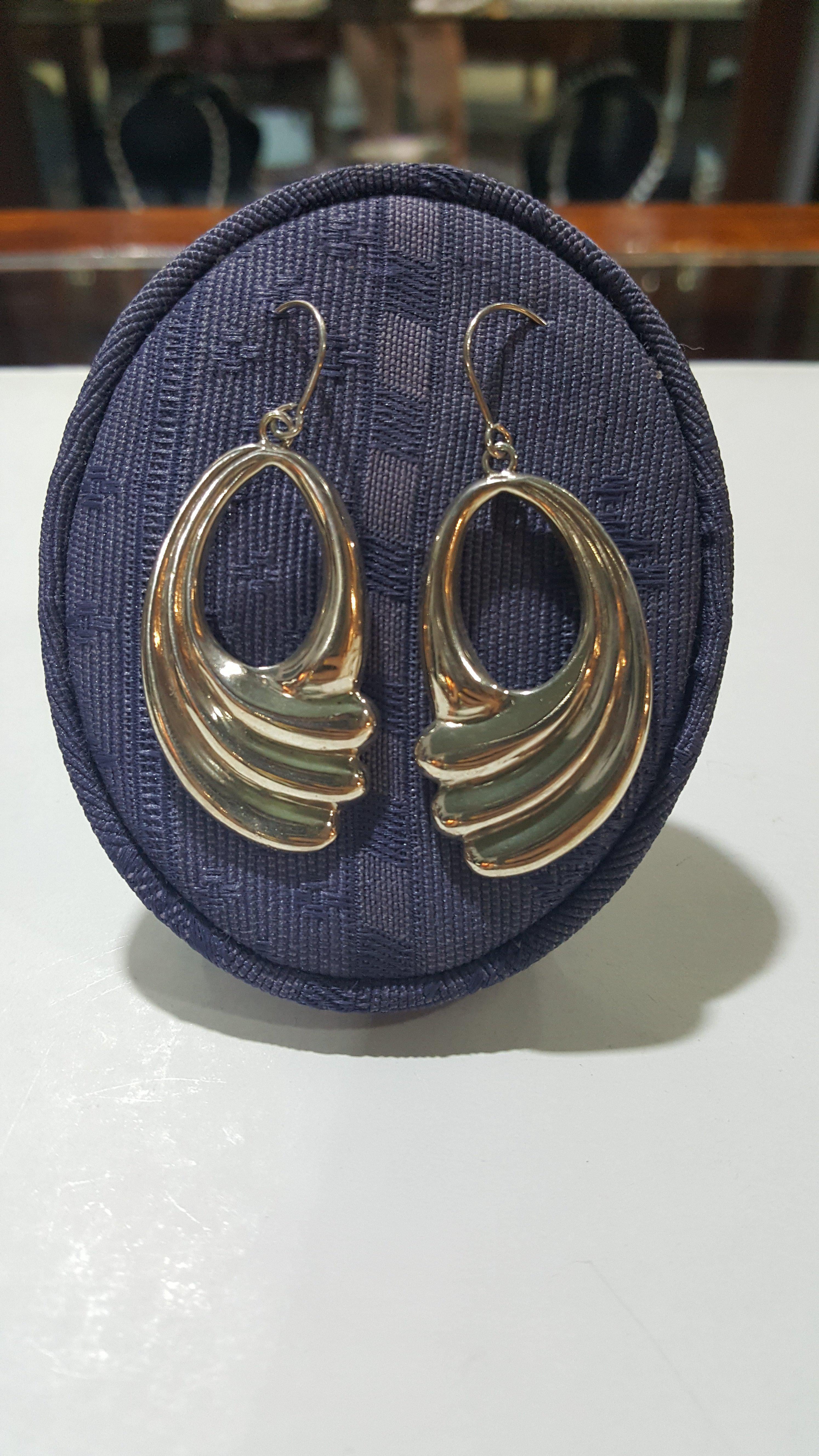 Greek Wave Drop Earrings in Sterling Silver (GT-07)