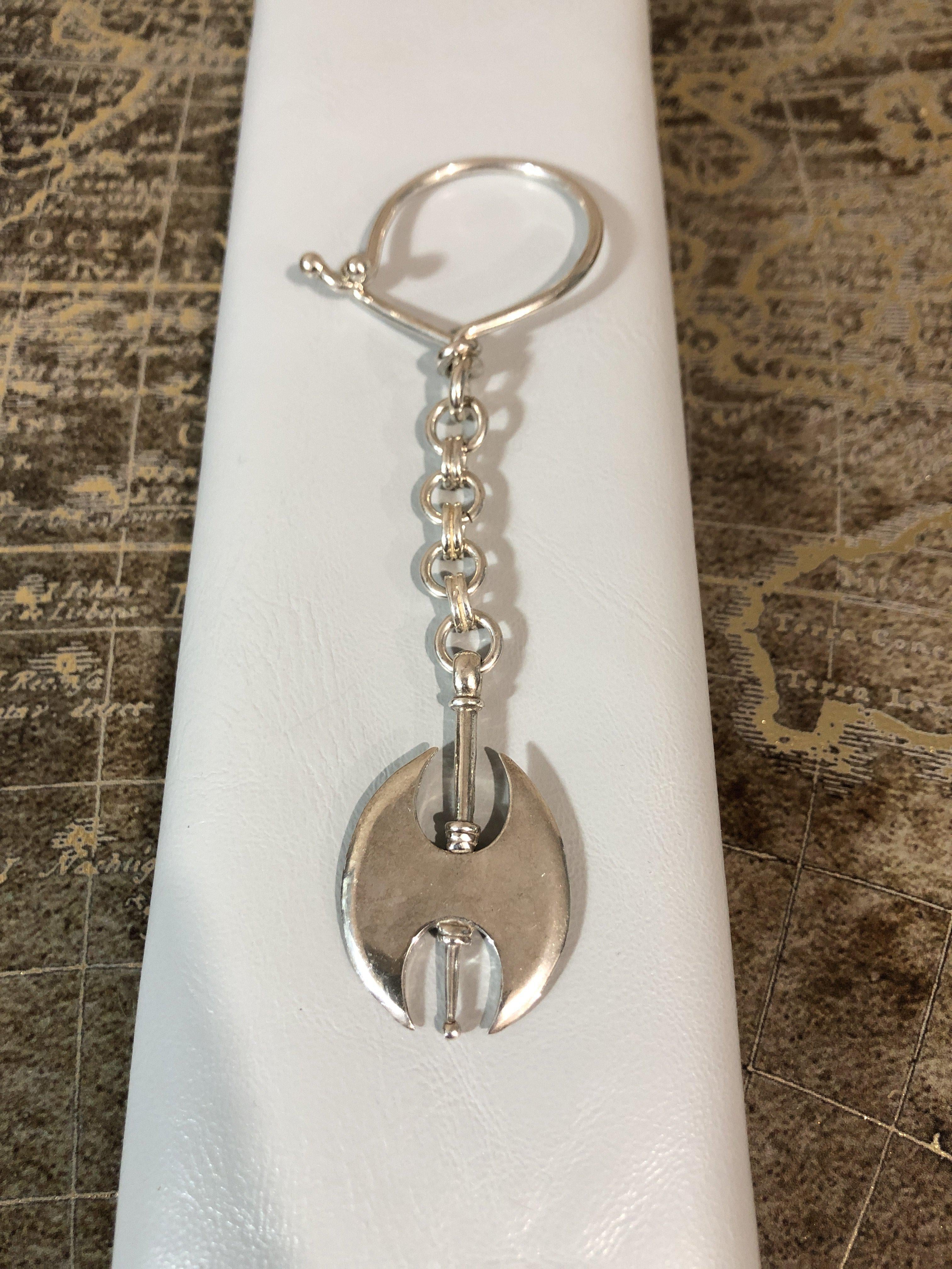Hand Axe Keyring, silver keychain, men's gift, handmade keychain (MP-13)
