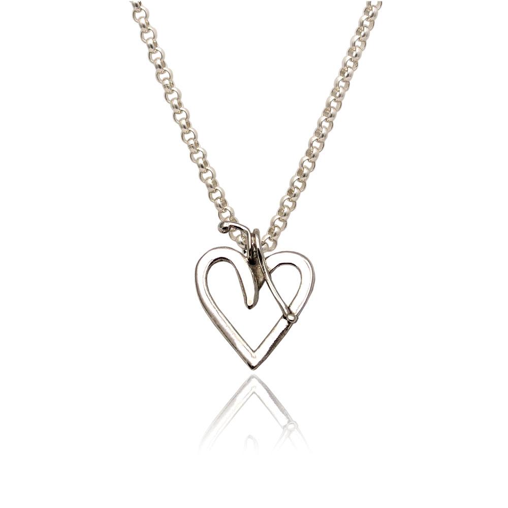 Heart pendant in sterling silver, love pendant, silver pendant, love jewelry