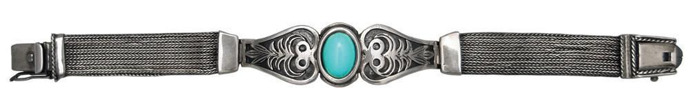 Hellenistic Bracelet in sterling silver with Turquoise (B-04)