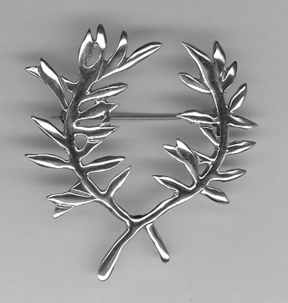 Kotinos Olive leaf Wreath brooch in sterling Silver (K-35)